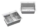 Cuba De Sobrepor Essence 45x30cm Em Aço Inox Escovado Com Escorredor Extensível E Válvula De 4.1/2