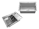 Cuba De Sobrepor Essence 60x33cm Em Aço Inox Escovado Com Acessórios E Válvula De 4.1/2