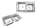 Cuba Dupla Embutir Basic 78x43cm Com Escorredor Tipo Aramado E Válvula De 4.1 /2