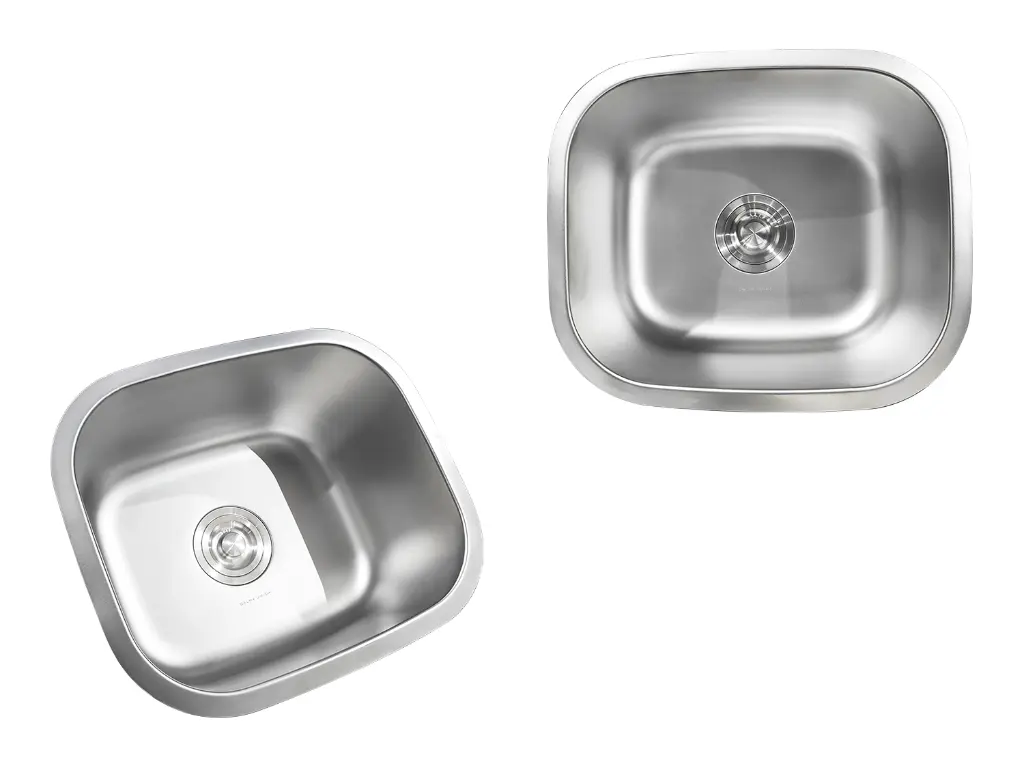 [4413] Cuba de Embutir Basic 42x36cm Em Aço Inox Acetinado Com Válvula 4.1/2