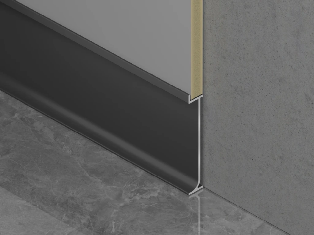 [TJ60-5 Black] TJ60-5 Skirting Line for 5mm Wall Panel (Black)