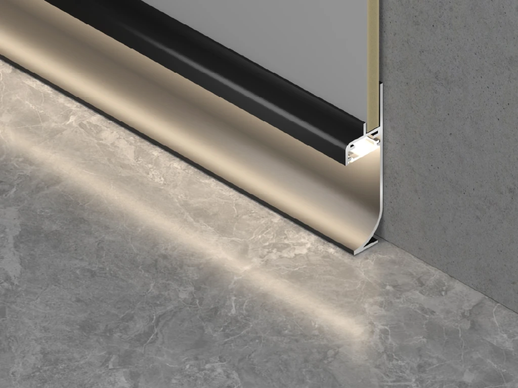 Rodapé com luz 5506 para painéis de parede de 5 mm