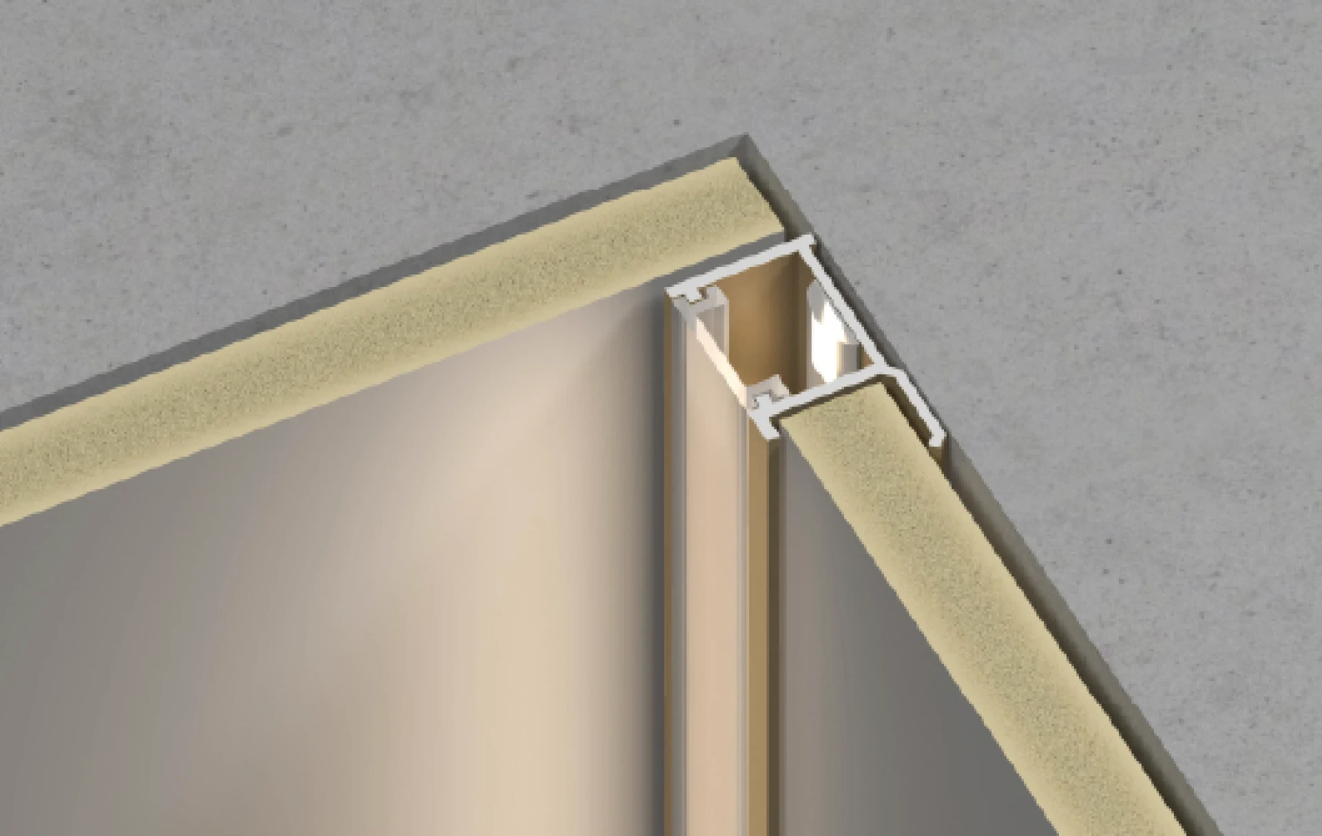 Perfil de Fita LED Lateral D1023 para Painel de Parede 8-9 mm